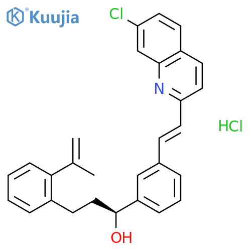 (S)-1-(3-((E)-2-(7-chloroquinolin-2-yl)vinyl)phenyl)-3-(2-isopropenylphenyl)propan-1-ol hydrochloride structure
