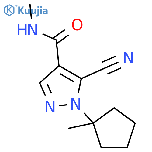 1H-Pyrazole-4-carboxamide,5-cyano-N-methyl-1-(1-methylcyclopentyl)- structure