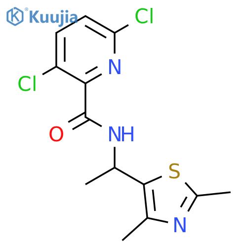 3,6-dichloro-N-1-(dimethyl-1,3-thiazol-5-yl)ethylpyridine-2-carboxamide structure