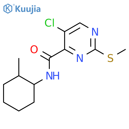 5-chloro-N-(2-methylcyclohexyl)-2-(methylsulfanyl)pyrimidine-4-carboxamide structure