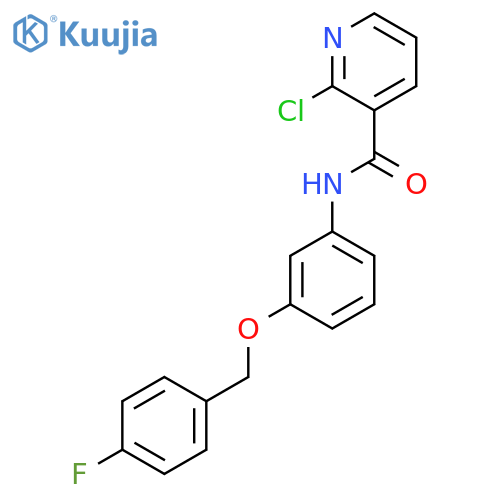 2-chloro-N-{3-[(4-fluorophenyl)methoxy]phenyl}pyridine-3-carboxamide structure