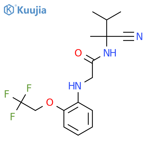 N-(1-cyano-1,2-dimethylpropyl)-2-{[2-(2,2,2-trifluoroethoxy)phenyl]amino}acetamide structure