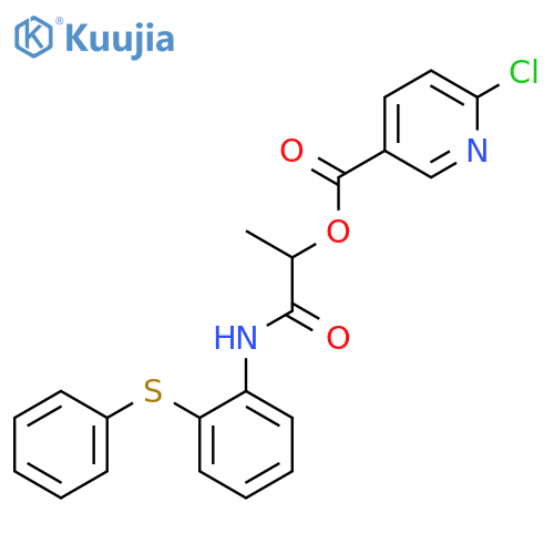 1-{[2-(Phenylsulfanyl)phenyl]carbamoyl}ethyl 6-chloropyridine-3-carboxylate structure