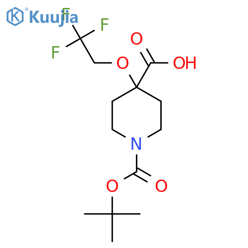 1-(tert-Butoxy)carbonyl-4-(2,2,2-trifluoroethoxy)piperidine-4-carboxylic Acid structure