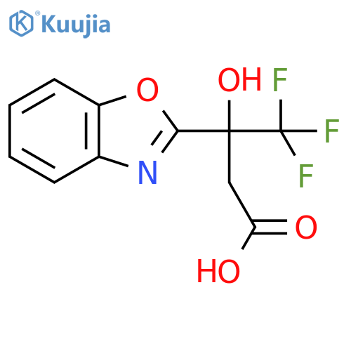 3-(1,3-Benzoxazol-2-yl)-4,4,4-trifluoro-3-hydroxybutanoic acid structure