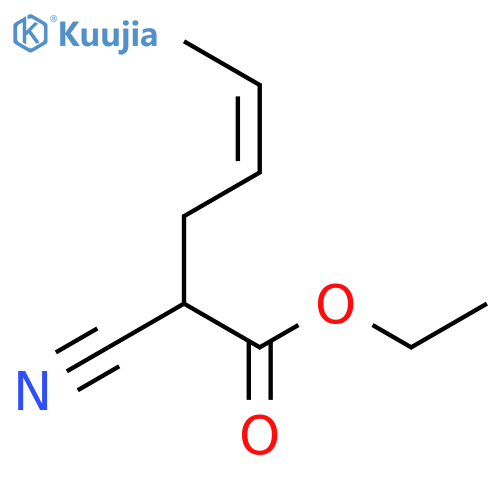4-Hexenoic acid, 2-cyano-, ethyl ester, (Z)-(±)- structure
