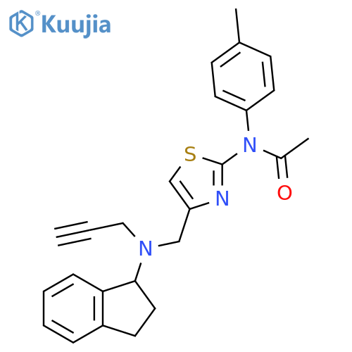 N-(4-{[(2,3-dihydro-1H-inden-1-yl)(prop-2-yn-1-yl)amino]methyl}-1,3-thiazol-2-yl)-N-(4-methylphenyl)acetamide structure