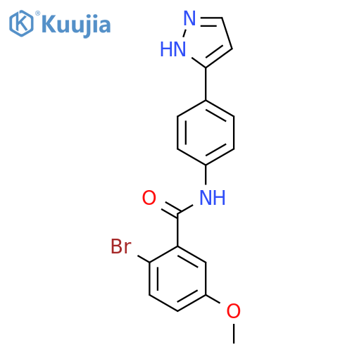2-bromo-5-methoxy-N-4-(1H-pyrazol-3-yl)phenylbenzamide structure