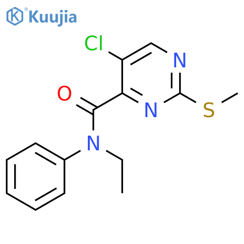 5-chloro-N-ethyl-2-(methylsulfanyl)-N-phenylpyrimidine-4-carboxamide structure