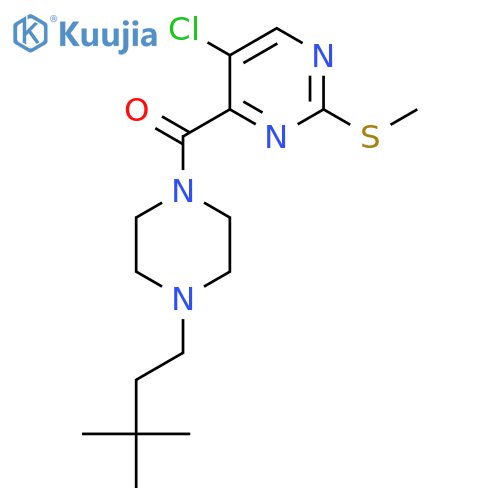5-Chloro-4-[4-(3,3-dimethylbutyl)piperazine-1-carbonyl]-2-(methylsulfanyl)pyrimidine structure