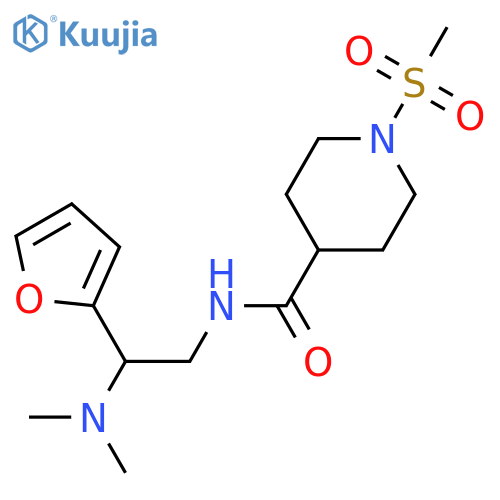 N-[2-(dimethylamino)-2-(furan-2-yl)ethyl]-1-methanesulfonylpiperidine-4-carboxamide structure
