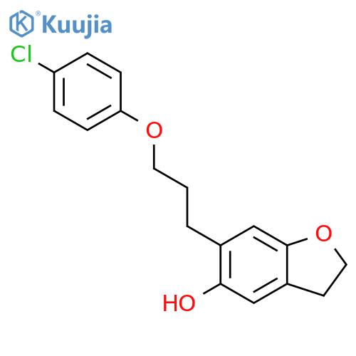 5-Benzofuranol, 6-[3-(4-chlorophenoxy)propyl]-2,3-dihydro- structure