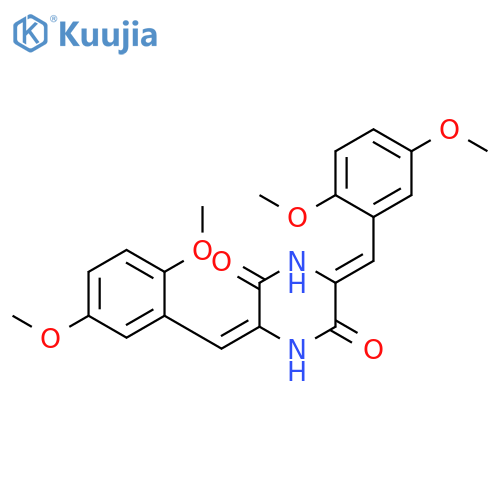 2,5-Piperazinedione, 3,6-bis[(2,5-dimethoxyphenyl)methylene]-, (E,E)- structure