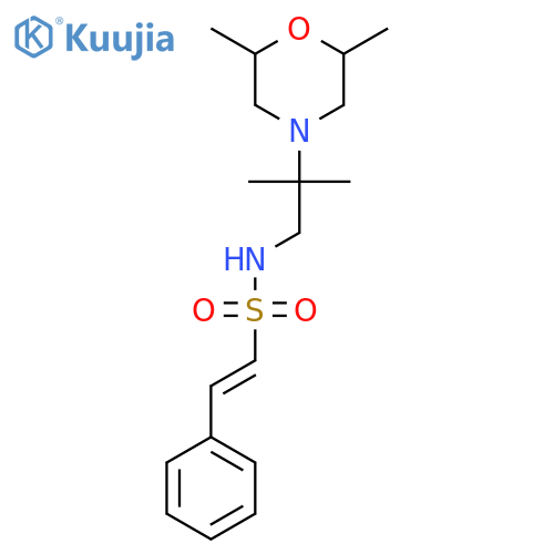 N-[2-(2,6-dimethylmorpholin-4-yl)-2-methylpropyl]-2-phenylethene-1-sulfonamide structure