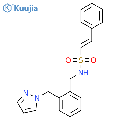 2-phenyl-N-({2-[(1H-pyrazol-1-yl)methyl]phenyl}methyl)ethene-1-sulfonamide structure