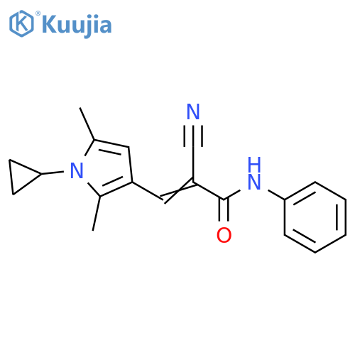 2-Cyano-3-(1-cyclopropyl-2,5-dimethyl-1H-pyrrol-3-yl)-N-phenyl-2-propenamide structure