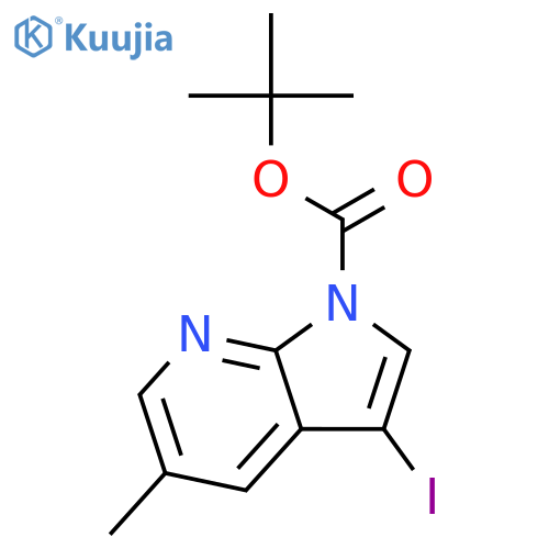 tert-Butyl 3-Iodo-5-methyl-1H-pyrrolo2,3-bpyridine-1-carboxylate structure