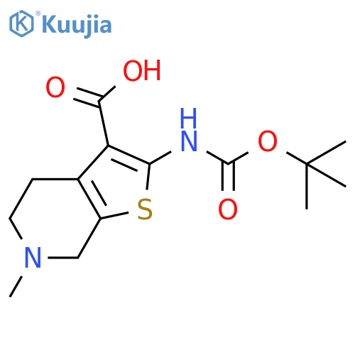2-{(tert-butoxy)carbonylamino}-6-methyl-4H,5H,6H,7H-thieno2,3-cpyridine-3-carboxylic acid structure