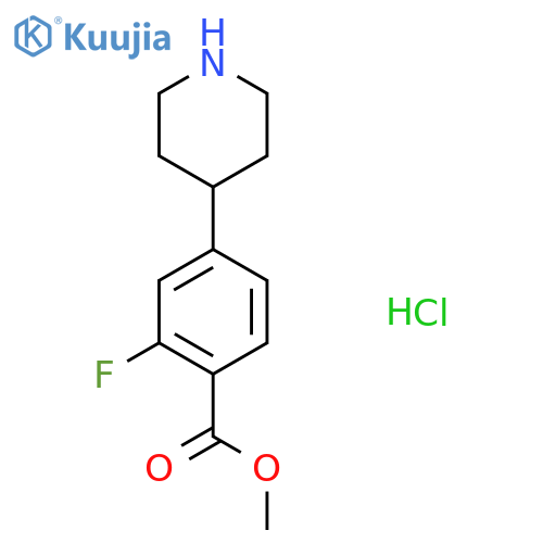 2-Fluoro-4-piperidin-4-yl-benzoic acid methyl ester hydrochloride structure