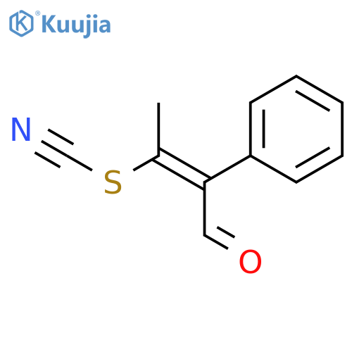 Thiocyanic acid, 1-methyl-3-oxo-2-phenyl-1-propenyl ester structure