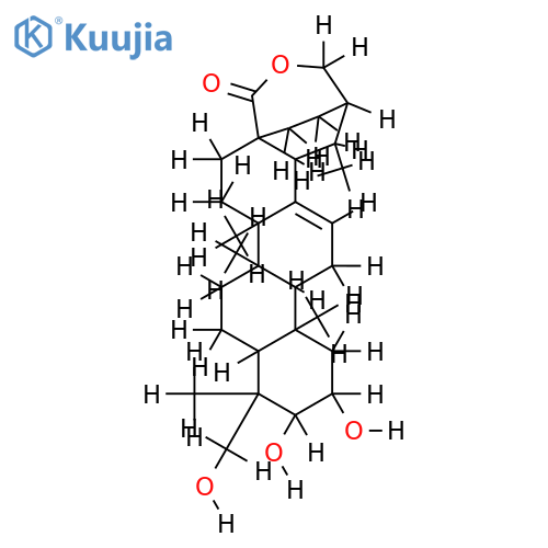2alpha,3beta,24-trihydroxyurs-12-en-28,30-olide structure