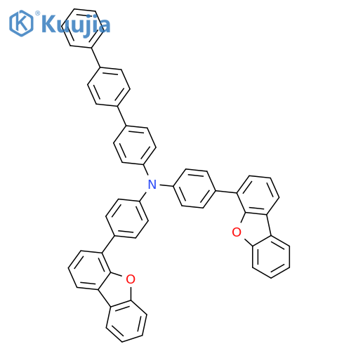 [1,1':4',1''-Terphenyl]-4-amine, N,N-bis[4-(4-dibenzofuranyl)phenyl]- structure