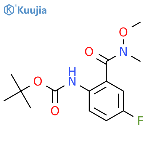 tert-butyl N-{4-fluoro-2-methoxy(methyl)carbamoylphenyl}carbamate structure