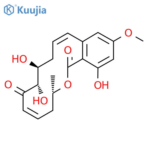(3S,5E,8S,9S,11E)-3,4,9,10-tetrahydro-8,9,16-trihydroxy-14-methoxy-3-methyl-1H-2-benzoxacyclotetradecin-1,7(8H)-dione structure