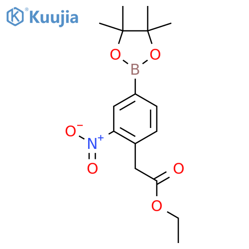 Ethyl 2-(2-nitro-4-(4,4,5,5-tetramethyl-1,3,2-dioxaborolan-2-yl)phenyl)acetate structure