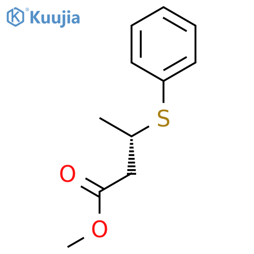 Butanoic acid, 3-(phenylthio)-, methyl ester, (S)- structure