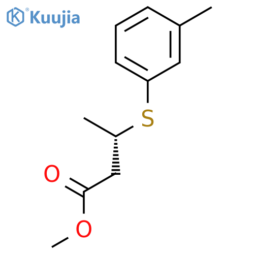 Butanoic acid, 3-[(3-methylphenyl)thio]-, methyl ester, (S)- structure