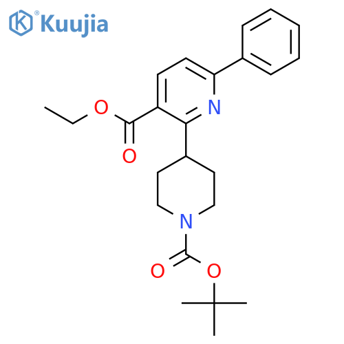 Ethyl 2-[1-[(2-methylpropan-2-yl)oxycarbonyl]piperidin-4-yl]-6-phenylpyridine-3-carboxylate structure