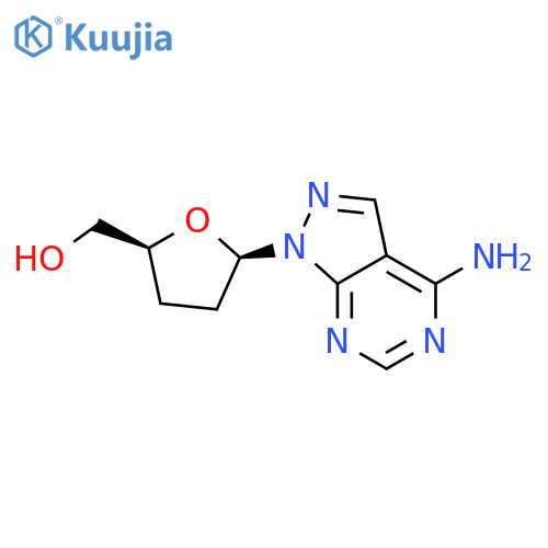 2-Furanmethanol,5-(4-amino-1H-pyrazolo[3,4-d]pyrimidin-1-yl)tetrahydro-, (2S,5R)- structure