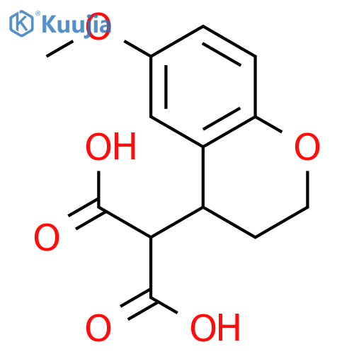 Propanedioic acid, (3,4-dihydro-6-methoxy-2H-1-benzopyran-4-yl)- structure