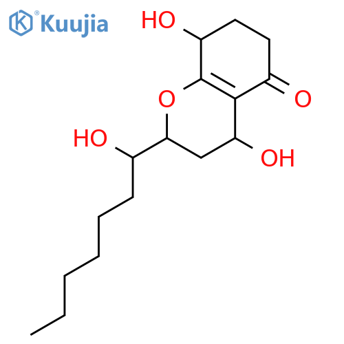 2,3,4,6,7,8-Hexahydro-4,8-dihydroxy-2-(1-hydroxyheptyl)-5H-1-benzopyran-5-one structure