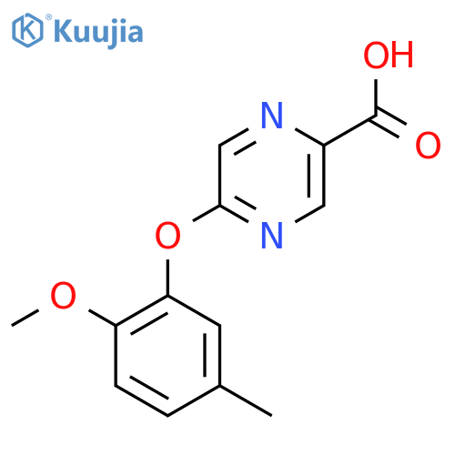 5-(2-Methoxy-5-methylphenoxy)pyrazine-2-carboxylic acid structure