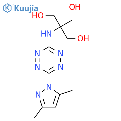 2-{6-(3,5-Dimethyl-1H-pyrazol-1-yl)-1,2,4,5-tetrazin-3-ylamino}-2-(hydroxymethyl)propane-1,3-diol structure