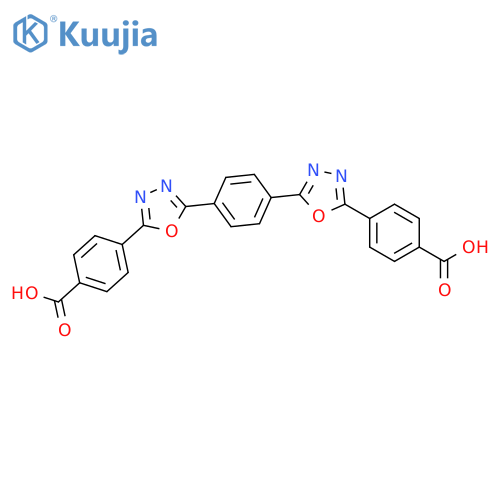 4-[5-[4-[5-(4-carboxyphenyl)-1,3,4-oxadiazol-2-yl]phenyl]-1,3,4-oxadiazol-2-yl]benzoic acid structure