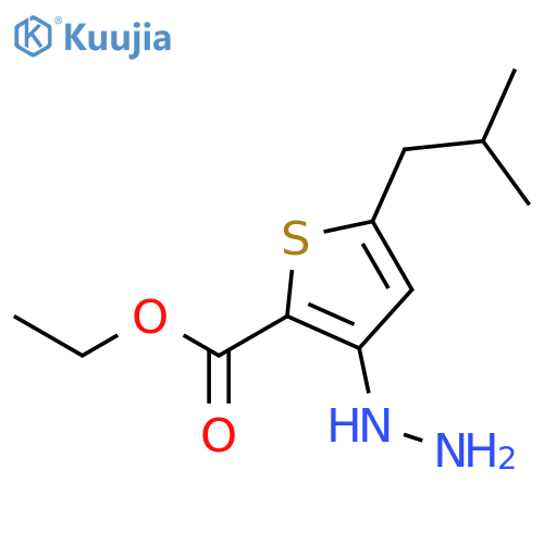 2-Thiophenecarboxylic acid, 3-hydrazino-5-(2-methylpropyl)-, ethyl ester structure