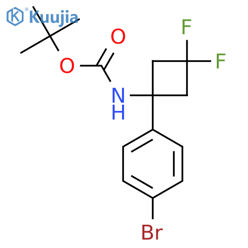 tert-butyl N-1-(4-bromophenyl)-3,3-difluorocyclobutylcarbamate structure