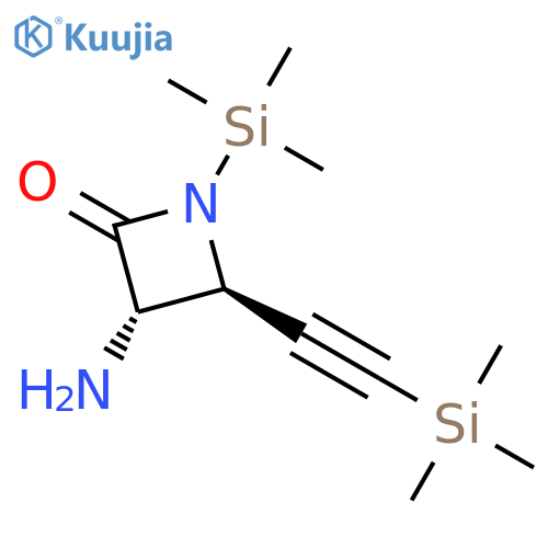 2-Azetidinone, 3-amino-1-(trimethylsilyl)-4-[(trimethylsilyl)ethynyl]-, trans- structure