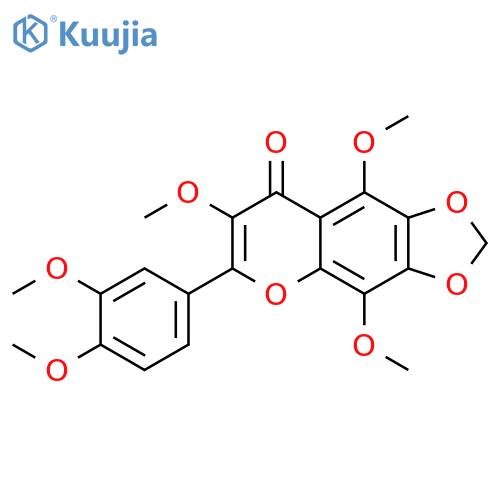 8H-1,3-Dioxolo[4,5-g][1]benzopyran-8-one, 6-(3,4-dimethoxyphenyl)-4,7,9-trimethoxy- structure
