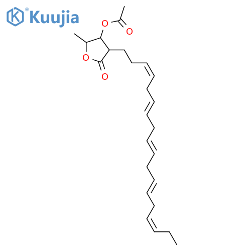 2(3H)-Furanone,4-(acetyloxy)dihydro-5-methyl-3-[(3Z,6Z,9Z,12Z,15Z)-3,6,9,12,15-octadecapentaenyl]-,(2R,3R,4R)-rel-(-)- (9CI) structure