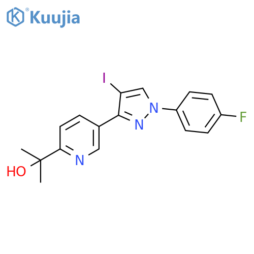 5-[1-(4-Fluorophenyl)-4-iodo-1H-pyrazol-3-yl]-α,α-dimethyl-2-pyridinemethanol structure