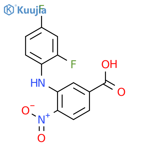 Benzoic acid, 3-[(2,4-difluorophenyl)amino]-4-nitro- structure