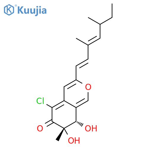 6H-2-Benzopyran-6-one,5-chloro-3-[(1E,3E,5S)-3,5-dimethyl-1,3-heptadien-1-yl]-7,8-dihydro-7,8-dihydroxy-7-methyl-,(7S,8R)- structure