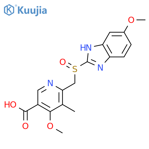 3-Pyridinecarboxylicacid, 4-methoxy-6-[[(6-methoxy-1H-benzimidazol-2-yl)sulfinyl]methyl]-5-methyl- structure