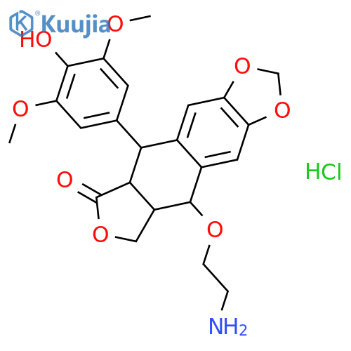 Furo[3',4':6,7]naphtho[2,3-d]-1,3-dioxol-6(5aH)-one,9-(2-aminoethoxy)-5,8,8a,9-tetrahydro-5-(4-hydroxy-3,5-dimethoxyphenyl)-,[5R-(5a,5ab,8aa,9b)]- (9CI) structure