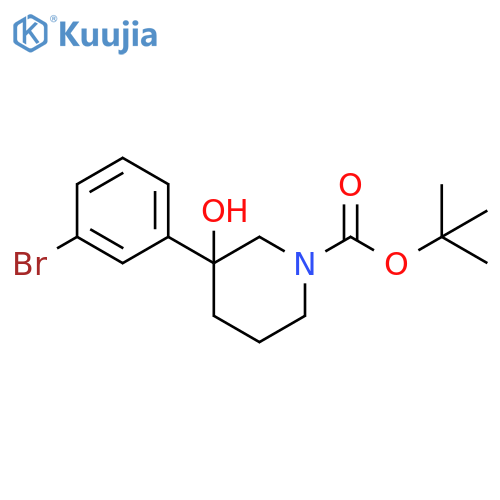 1,1-Dimethylethyl 3-(3-bromophenyl)-3-hydroxy-1-piperidinecarboxylate structure