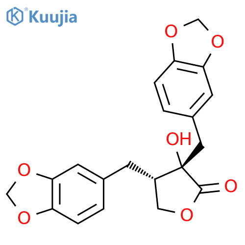 2(3H)-Furanone,3,4-bis(1,3-benzodioxol-5-ylmethyl)dihydro-3-hydroxy-, (3S,4S)- structure